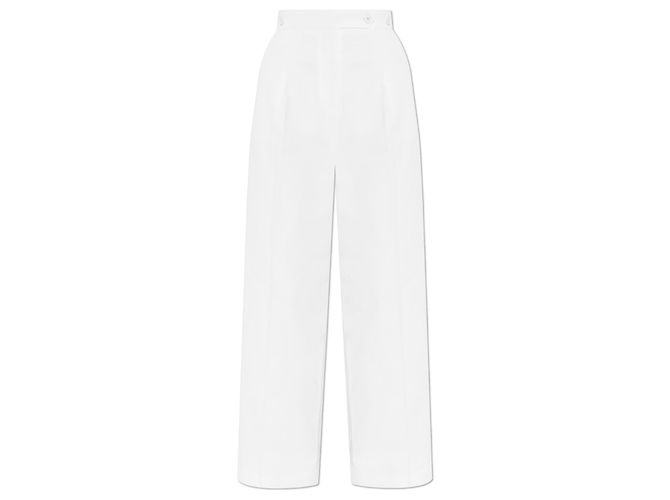 Calças de algodão brancas plissadas Givenchy