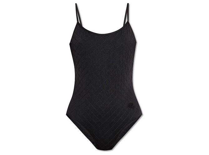 Moncler Badeanzug Einteiler schwarz geometrisches Muster