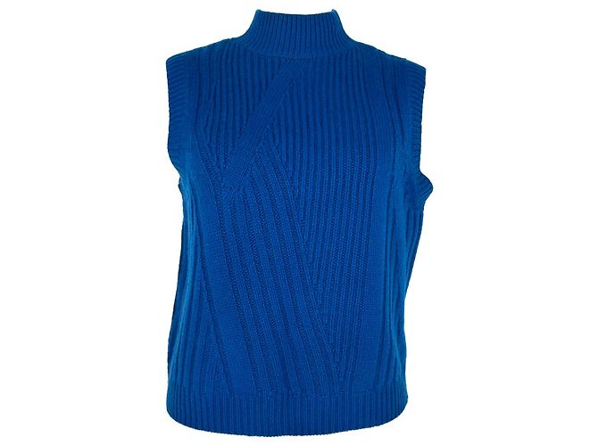 Diane Von Furstenberg Ediva Strickweste aus blauer Wolle