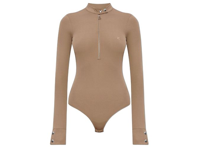 Body a maniche lunghe Courreges marrone beige