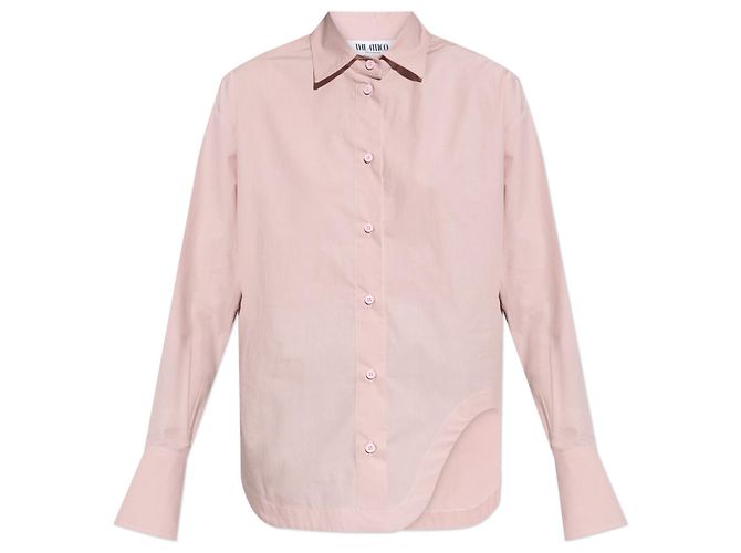 Camisa rosa de algodón asimétrica Attico