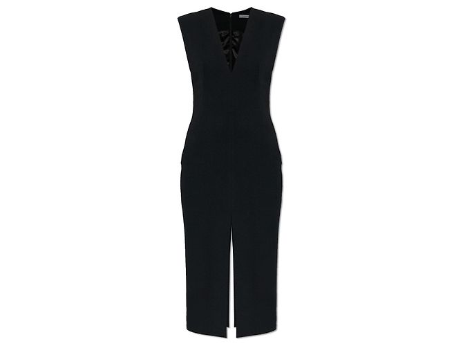 Givenchy black wool midi dress