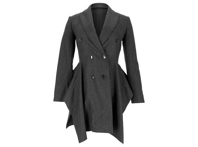 Christian Dior Striped Pattern Blazer in Black Wool
