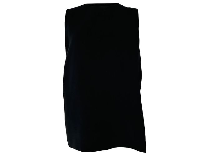 Acne Studios Boxy Sleeveless Blouse in Black Polyester