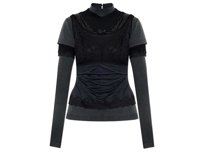 Balenciaga Top mit Stehkragen
