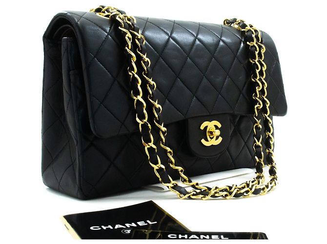 Classique Chanel Classic Timeless Double Flap Quilted Lambskin Medium