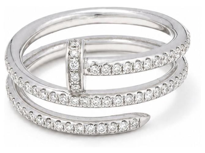 Cartier Juste un Clou Doppelring Diamanten 0,59ct 18k  Weißgold Gr. 54