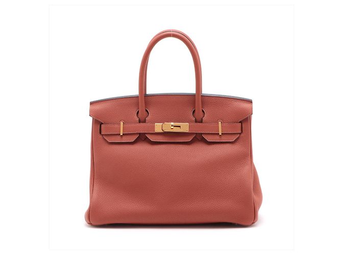 Hermès mala Birkin 30 em couro Taurillon Clemence Brique