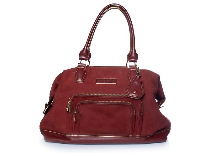 Longchamp, red suede legend bag