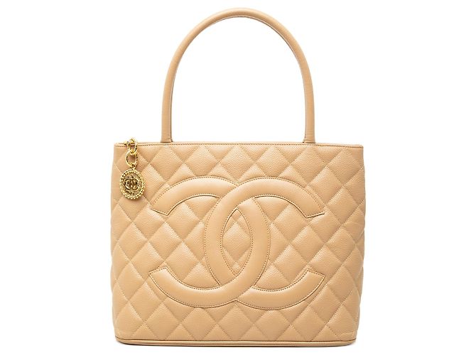 mala Chanel Caviar Medallion Bege