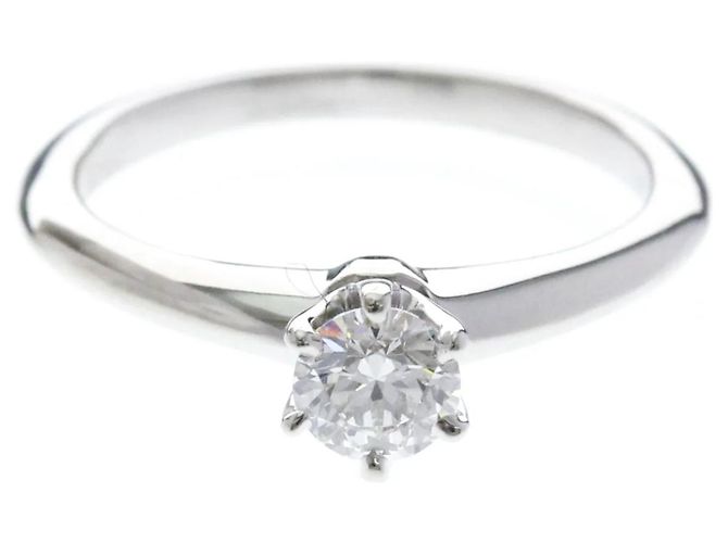 Autre Marque Tiffany Classic Solitaire Platin-Diamant-Bandring