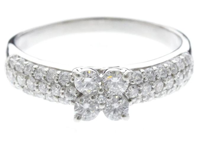 Autre Marque Ponte Vecchio Ehering aus Platin 900 mit Diamanten