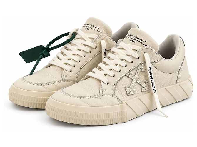 Off White Off-White Low-Top Leder-Sneaker Vulcanized