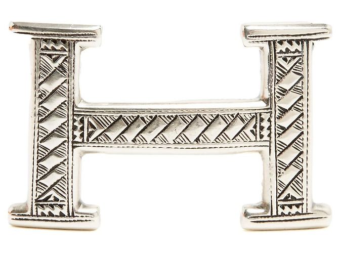 Hermès Hebilla Cinturón Touareg Plata 32mm Constance H