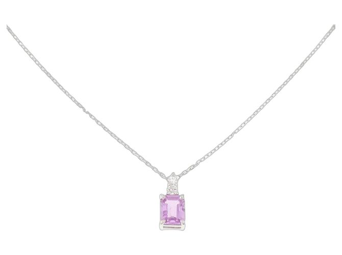 Autre Marque Platin-Saphir-Diamant-Halskette