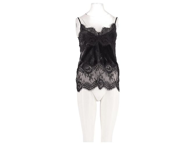Autre Marque Top cropped preto com renda HERSKIND