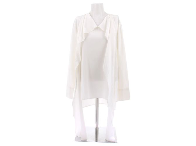 Massimo Dutti Bluse aus Baumwolle Ecru S