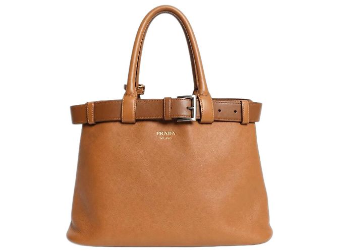 Prada Mala tote com fivela Caramel