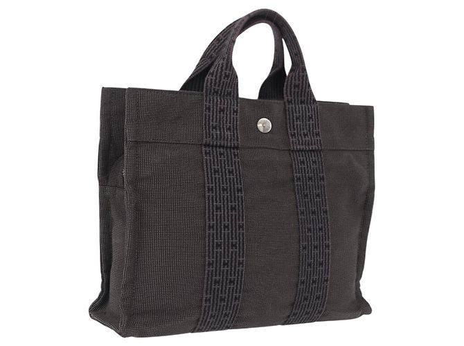 Hermès HERMES Her Line PM Hand Bag Canvas Gray Silver