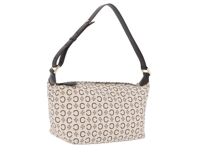 Céline CELINE C Macadam Shoulder Bag Canvas Brown Gold Tone