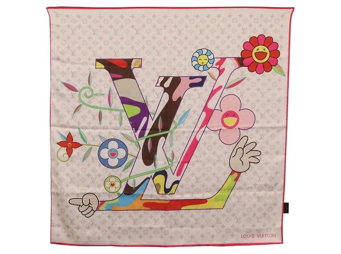 LOUIS VUITTON LVxTM Superflat Scarf Silk Multicolor M96097 LV