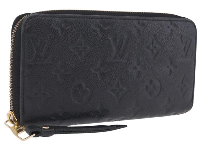 LOUIS VUITTON Monogram Empreinte Zippy Long Wallet Black M61864 LV
