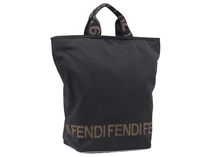 FENDI Bolsa Canvas Black Silver 26488