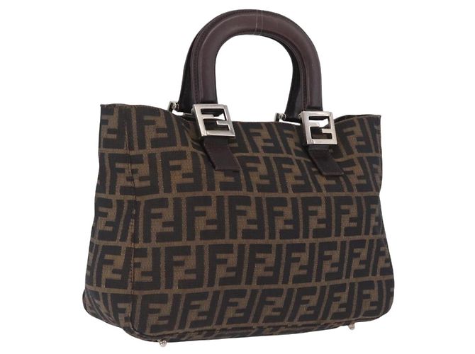 FENDI Zucca Canvas Handtasche Schwarz Braun