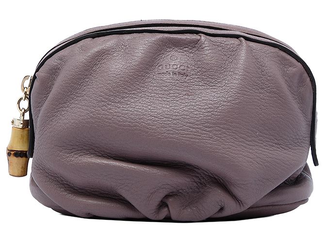 Bamboo Pochette Gucci en cuir de veau violet avec bambou