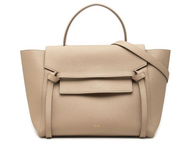 Belt Bag Céline Celine Mini Bolsa Cinto em Pele de Bezerro Grão Beige