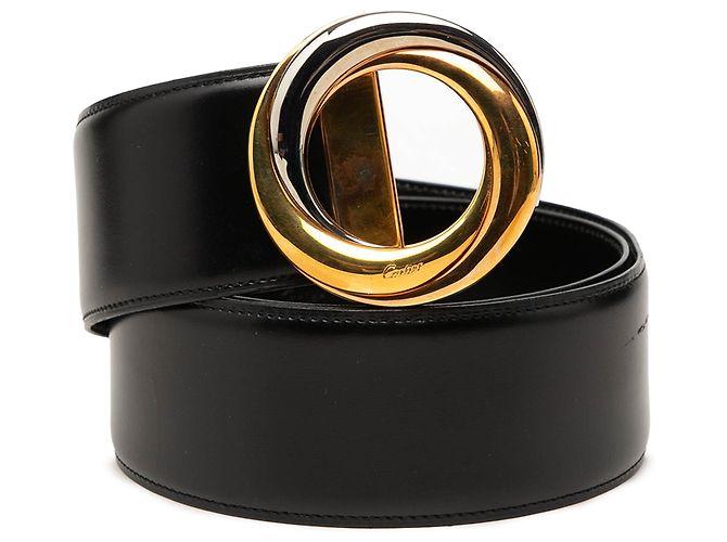 Cartier Black Leather Trinity Belt
