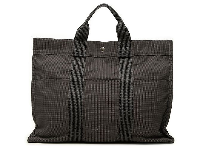 Hermès Gray Canvas Herline MM