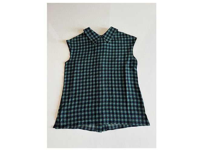 Prada Camicia senza maniche a quadri