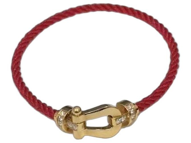 Bracciale Fred Force 10 Cordoncino Rosso e Diamanti