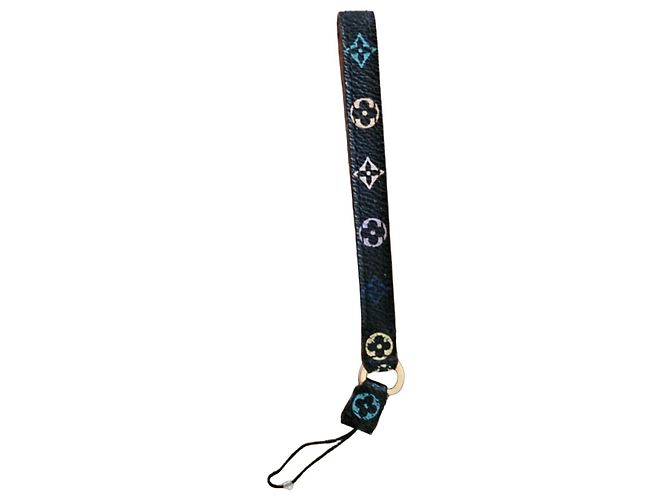 Louis Vuitton Monogram Handyband aus schwarzem Leder