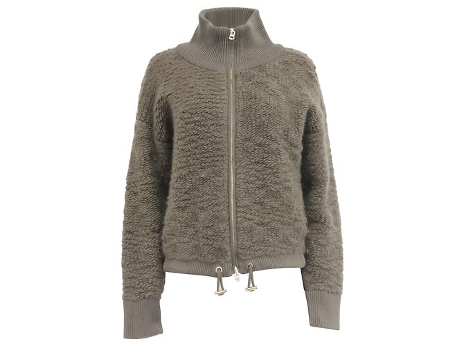 Autre Marque Varley Zip-Up Sweater aus Wolle in Olive