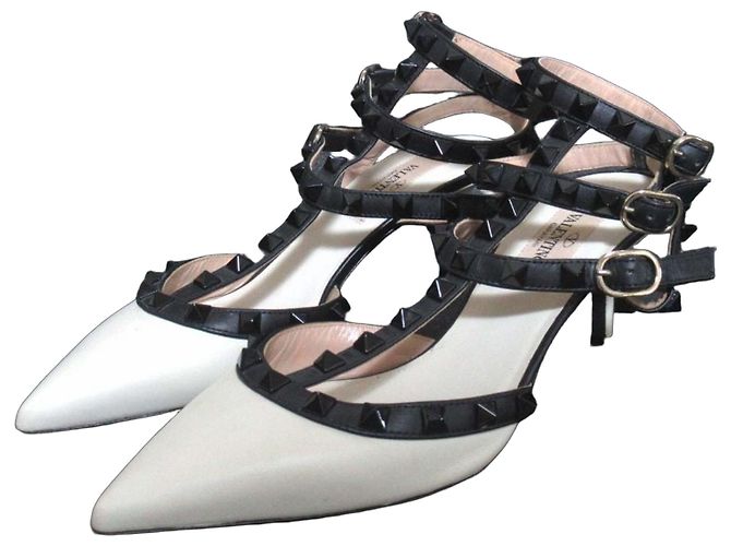 Mules en cuir Rockstud Valentino Garavani
