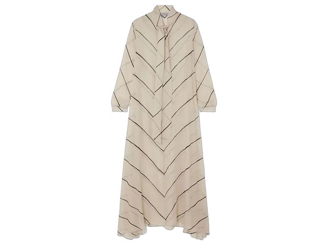 Autre Marque ODYSSEE Maxikleid Beige Viscose