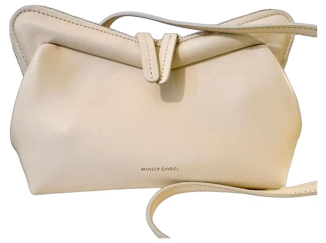 Bolsa de mão Mansur Gavriel em couro creme