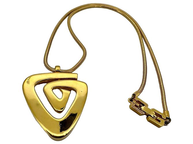 Givenchy – Collier moderniste géométrique doré – 1976