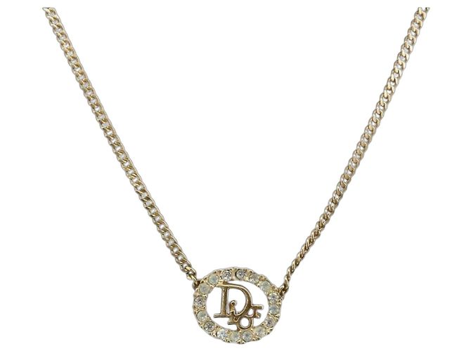 Colar Christian Dior Logo CD Tom Dourado