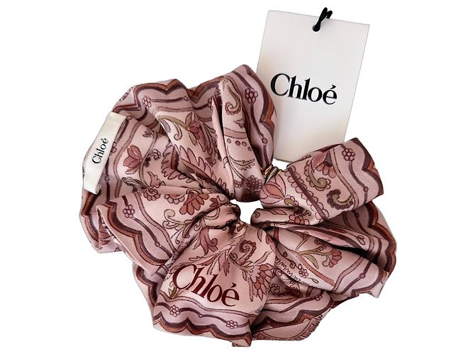 Chloé Silk Maxi Scrunchie Chloé Paisley Pink Multicolore/ Maeva Paisley printed silk Scrunchie