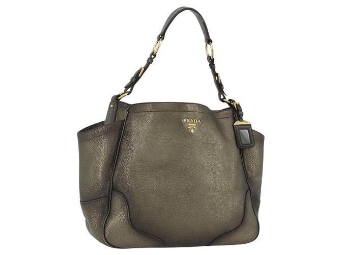 Bolsa de ombro Prada couro dourado 175839A
