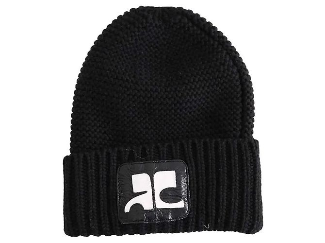 Courreges Black Wool Beanie
