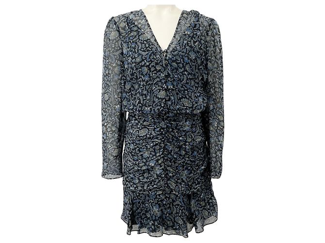 Veronica Beard Black Multi Rosalia Ruched Dress