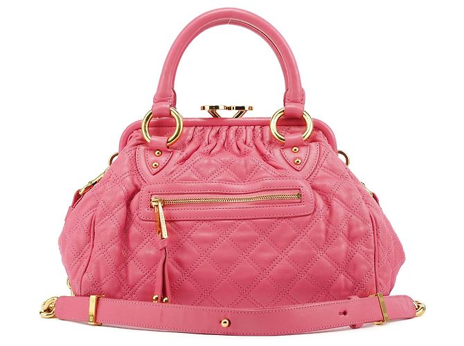 Marc Jacobs mala Stam 2-Way em pele acolchoada cor-de-rosa
