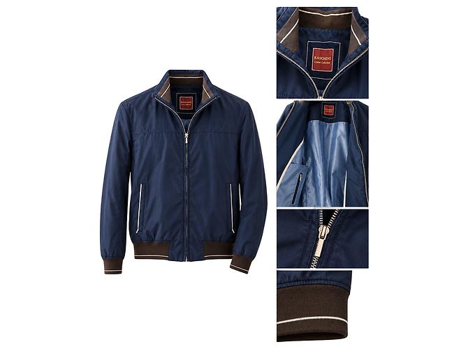 Autre Marque Raschini Giacca Bomber in Nylon Blu Navy