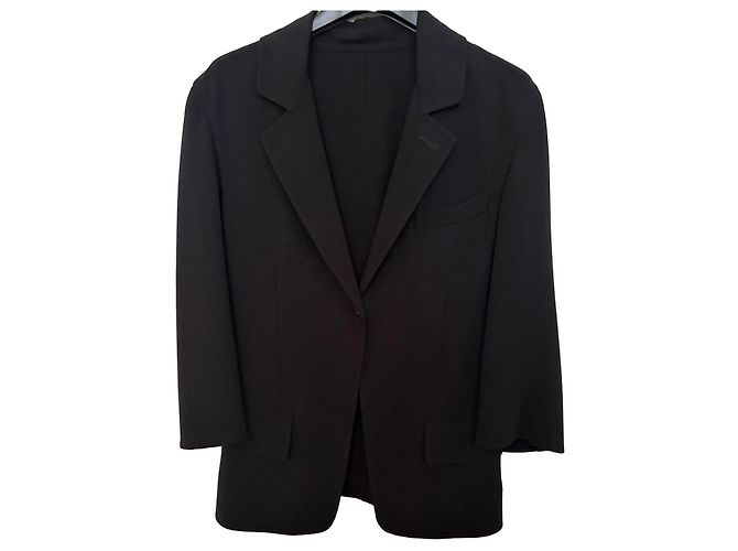 Agnona Black Virgin Wool Blazer Jacket
