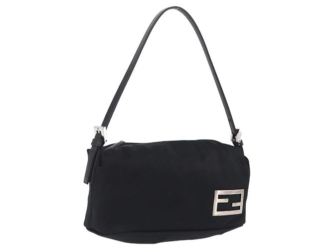 FENDI Accessory Pouch Cotton jersey Black Silver Auth 208245A - Jerrillo