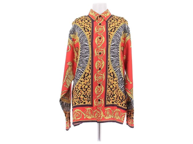 Versace Camisa estampada roja FW25